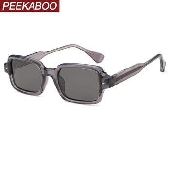 Peekaboo унисекс поляризованные солнцезащитные очки для мужчин ретро uv400 мужские квадратные солнцезащитные очки для женщин зеленый коричневый 2024 летний стиль
