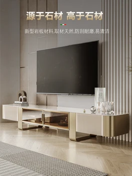 Яркий шиферный шкаф для телевизора, дизайн большой гостиной, журнальный столик для телевизора высокого класса