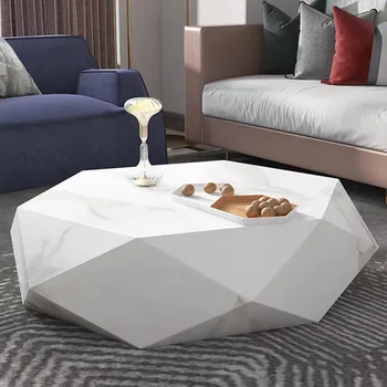 Современный скандинавский Мраморный стол для спальни, роскошный Эстетичный Белый журнальный столик, простая винтажная мебель Articulos Para El Hogar