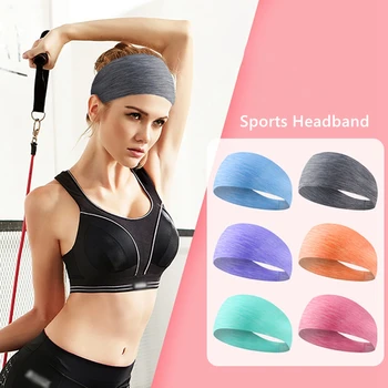 Эластичная спортивная повязка на голову для спортзала Женская Противоскользящая Дышащая повязка для волос для фитнеса, бега, йоги