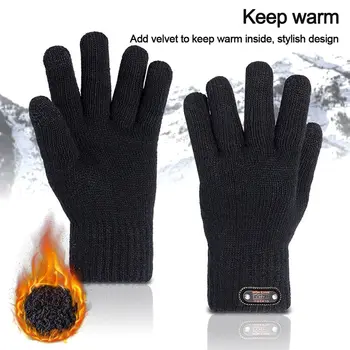 Вязаные Утепленные Зимние Осенние деловые мужские перчатки с сенсорным экраном, шерстяные Кашемировые мужские перчатки