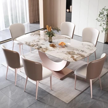 Журнальный столик для салона, Кухонный Мраморный Роскошный Консольный столик в скандинавском стиле, Современный набор для настенного покера, Обеденный стол и стулья