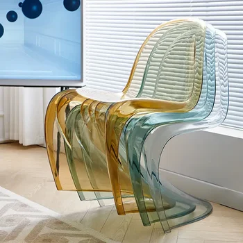 Современный минималистичный Обеденный стул Модный Прозрачный Пластиковый стул Мебель для дома Макияж Кофе Стул для переговоров на открытом воздухе