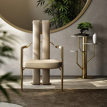 Современные кресла для отдыха Дизайнерский кожаный бар для макияжа Офисные Сетчатые кресла Гостиная Мебель для дома Poltrone Da Salotto