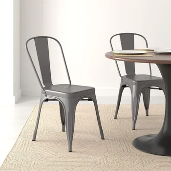 Темно-серые обеденные стулья Количество стульев 1 (упаковка из 4) Дизайнерский обеденный стол Мебель для дома