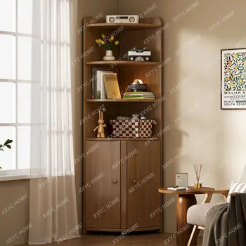 Угловой шкаф в китайском стиле, Угловой Треугольный стеллаж для хранения в гостиной, Шкаф