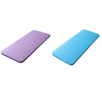 2 предмета коврика для йоги толщиной 15 мм, наколенники Comfort Foam, налокотники, коврики для занятий йогой, пилатесом, домашние коврики, синий и фиолетовый