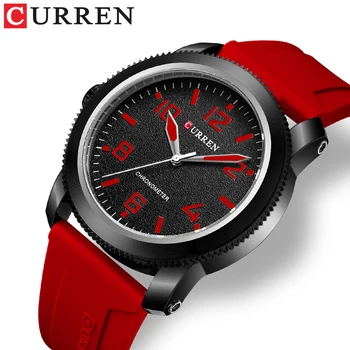 Мужские наручные часы CURREN Мужские часы Модный стиль Простые кварцевые часы для делового джентльмена с силиконовым ремешком Relogios Masculino 2023