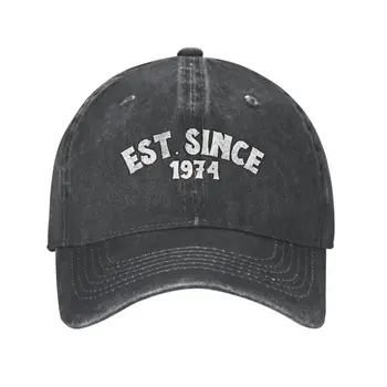 Мода Унисекс хлопок ЕСТЬ. С 1974 года Подарки на день рождения Бейсболка для взрослых Регулируемая шляпа для папы Женская мужская спортивная