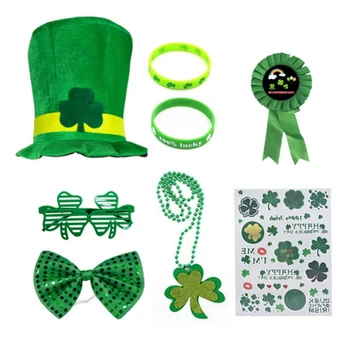 Комплект костюмов для празднования Дня Святого Патрика, значок в зеленой Шляпе, принадлежности для фестивалей и вечеринок
