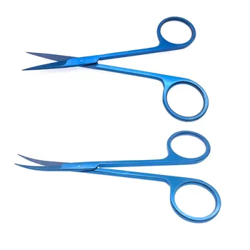 Офтальмологические ножницы для радужки, Титановый хирургический инструмент, хирургические инструменты для домашних животных, двойные ножницы для век