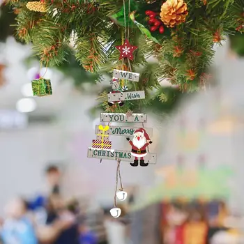 Рождественская подвеска в виде лося Рождественская подвеска на шнурке Прочное деревянное украшение для подвешивания на Рождественскую елку Праздничный дом для веселья