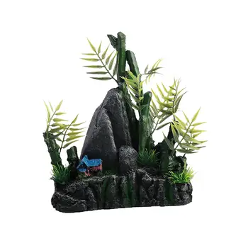 Аквариум, скала, украшения для скал, пейзаж с видом на горы для стола, украшения для рабочего стола
