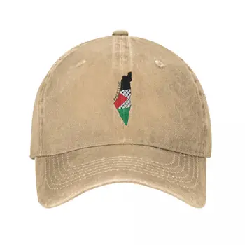Карта флага Палестины, палестинская Куфия Хатта, традиционная бейсболка, потертые джинсовые кепки, шляпа, Винтажная солнцезащитная кепка для активного отдыха на открытом воздухе