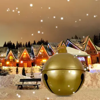 Рождественский декоративный воздушный шар, веселый колокольчик на открытом воздухе, надувной игрушечный шар, Веселые рождественские украшения для дома, подвесной кулон 60 см R6P8