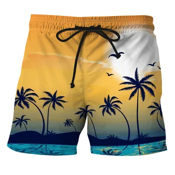 2024 Быстросохнущая летняя Гавайская мужская одежда Siwmwear, пляжные шорты, трусы для мужчин, плавки, шорты для плавания, пляжная одежда