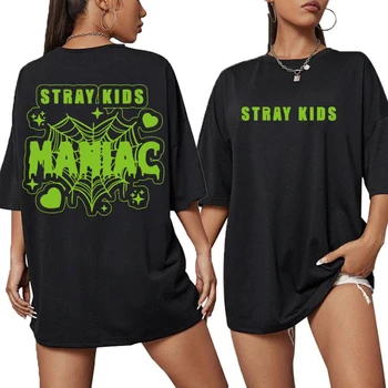 Женская рубашка оверсайз Y2K с коротким рукавом, футболка Stray Kids для девочек