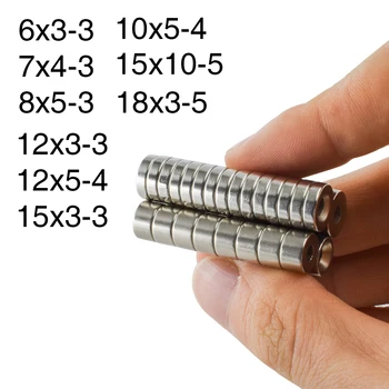 D6-15mm Супер редкоземельный неодимовый магнит с отверстием для мини-холодильника, Маленький круглый, с сильным постоянным магнитным соединением для рукоделия