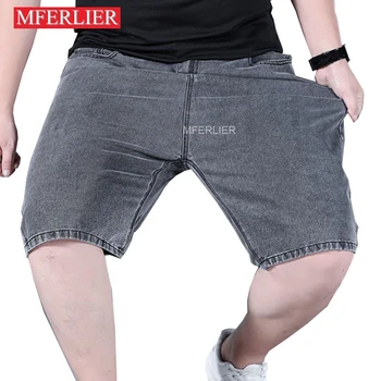 Летние джинсы оверсайз мужские свободные шорты большого размера 46 48