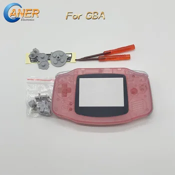 Прозрачный Розовый Полноразмерный корпус для Nintend Gameboy GBA Shell Case С Заменой Экранных Линз для Консоли Gameboy Advance