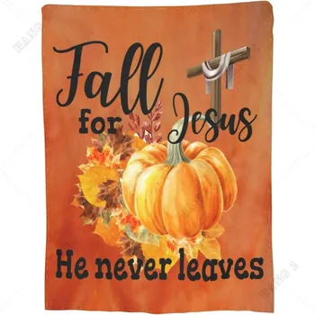 Благослови Бог осень, ибо Иисус Никогда Не покидает Мягкое теплое флисовое одеяло, фланелевые пушистые дорожные одеяла, всесезонные