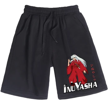 Хлопчатобумажные Короткие брюки с логотипом Inuyasha в стиле Хип-хоп Повседневные Мужские Женские Летние Короткие Брюки