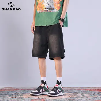 Прямые шорты Мужские Летние Хип-хоп Мода Уличная одежда для отдыха Стильная мужская одежда Y2k Harajuku Шорты с застежкой-молнией