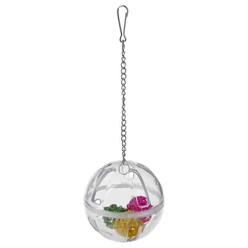 Шарики для жевания попугая, прочная многоразовая прозрачная полая подвесная игрушка-мячик