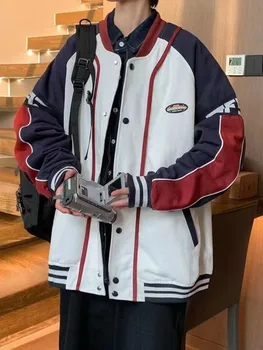 Винтажная куртка с вышивкой буквами Y2k, мужская уличная бейсбольная форма Wild Pilot, пара повседневных свободных курток для гонщиков