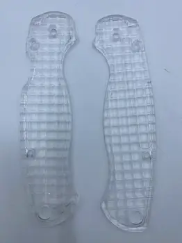 1 пара весов с клетчатым рисунком из прозрачного акрилового материала для складных ножей Spyderco C81 Para 2