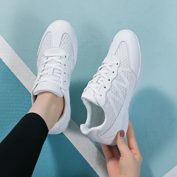 Белые кроссовки для чирлидинга для девочек, детские легкие кроссовки для занятий черлидингом, прогулки, теннис, женская модная спортивная обувь 2105